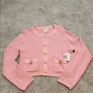 Jessica Simpson Blush Button-Up Cardigan
